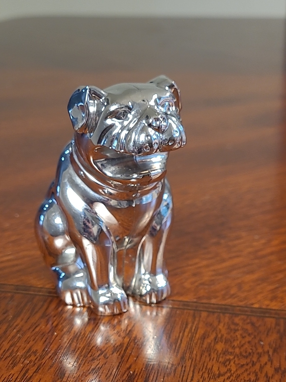 Silver  Chrome Bulldog Dog Bottle Opener Figurine Unique Novelty Barware Gift